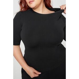 LOT OF 2 Yitty Smooth as Hell Lounge Tee Womens 5X Black Seamless Cropped